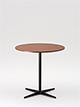Einsäulentisch Ø 75 cm, Höhe 73 cm
Tischplatte Massivholz, American Nussbaum
Tischsäule/Sternfuß pulverbeschichtet schwarz
