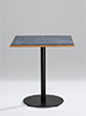 Bistrotisch 70 x 70 cm, Höhe 74 cm
Tischplatte Compact-Schichtstoff Nero Marquina in Massivholzrahmen
Tellerfuß und Tischsäule pulverbeschichtet schwarz
